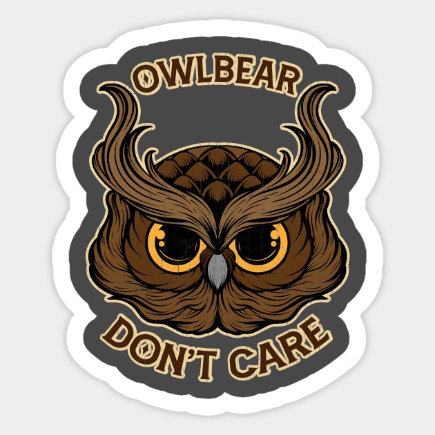 Owlbear don't care Sticker by KennefRiggles